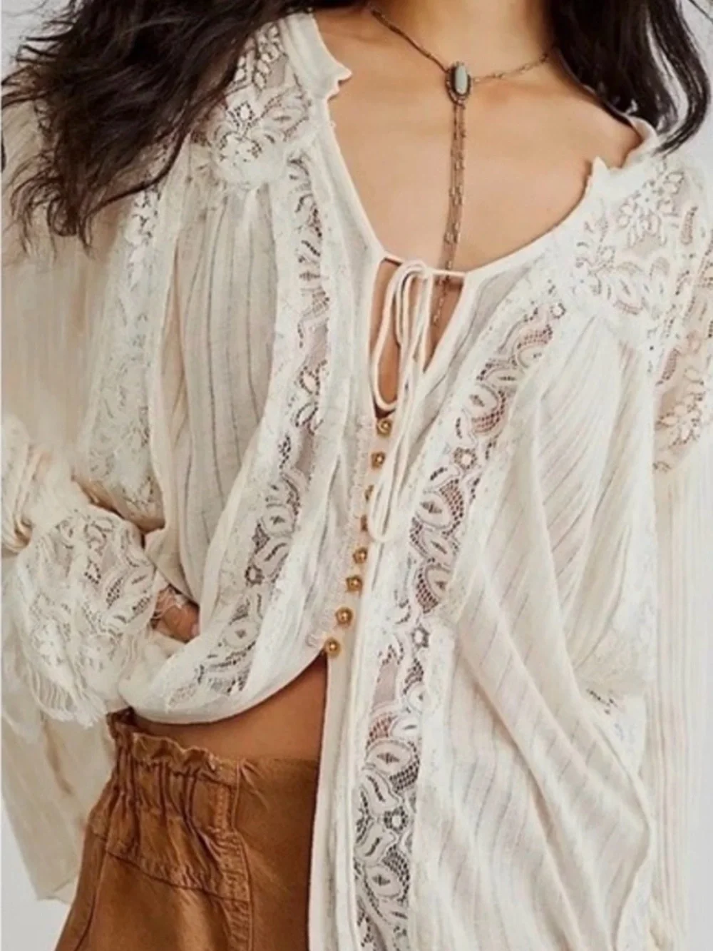 Free People sheer ivory